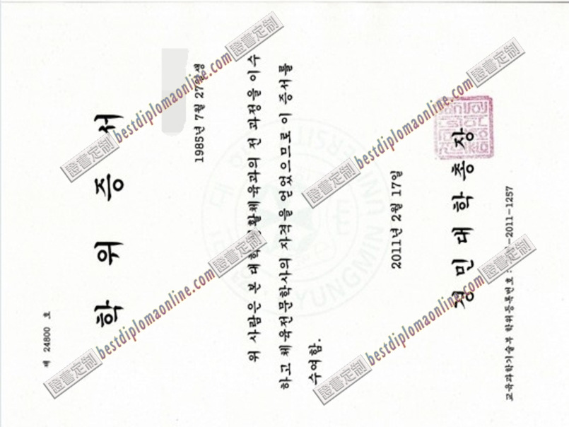 庆旼大学 - 毕业证书设计与制作