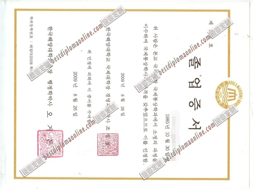 韩国海事大学毕业证一比一复制：打造您的专属学位